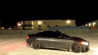 BMW 435i N55 xDrive JB4 drift hoon in the snow [upl. by Ethelinda]