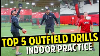 Top 5 Indoor Outfield Drills for YOUTH BASEBALL [upl. by Rabjohn]