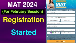 MAT 2024 Registration Started  How to Fill the application form Details Application [upl. by Vickey]