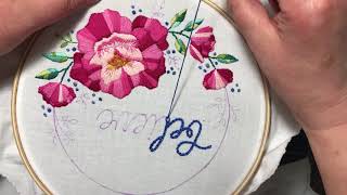 Tutorial  Chain Stitching for Lettering on Hand Embroidery by Lolli and Grace [upl. by Nonnair]