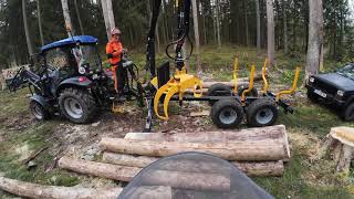 STIHL Buddies mit LOVOL M504 und Rückeanhänger Country 50s 550 Master [upl. by Enattirb]