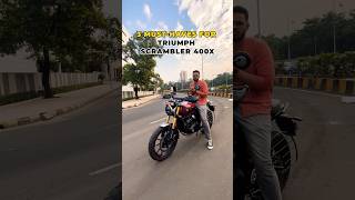 Top 3 Must Have Accessories for Triumph Scrambler 400 X  BikeWale shorts scrambler400x [upl. by Alya97]