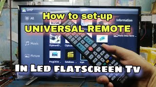 HOW TO SETUP UNIVERSAL REMOTE IN LED FLATSCREEN TV [upl. by Niarda564]