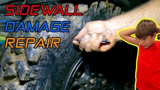 Sidewall Slug or Plug it We have found the Best way to repair your tire sidewall damage trail side [upl. by Rehposirhc]