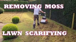 Very mossy lawn scarifying [upl. by Georas]