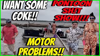 Pontoon Boaters Struggle In the Wind Without A Motor Clear Lake Boat Ramp [upl. by Martens]