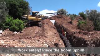 Volvo Rotating Pipelayers working in steep slopes [upl. by Lerad]