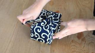 How to tie a Furoshiki for a Bento Box [upl. by Bloem883]