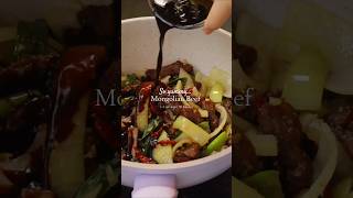 Mongolian beef cookingeasyrecipeholidaytutorialchinesefoodinspirartionfoodshorts [upl. by Leseil]