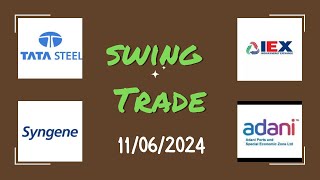 swing trade for 11th June 2024  tatasteel iex syngene adaniport swingtrade [upl. by Odradlig]