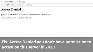 Fix Access Denied you dont have permission to access on this server [upl. by Ylatan]