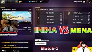 India vs mena server match1 Vincenzowhite444syblusm8n VS smooth 444tufan ffnotaxidbadal ff🔥😱 [upl. by Retla]