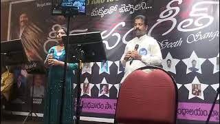 oohala ఊయలలో singing by senior journalist Veerendra Yadav and Pavani [upl. by Kelsy782]