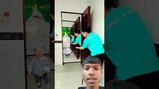 3D Door funny lucu comedy baby prank [upl. by Ardiedal]