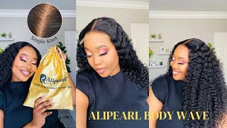 ALIPEARL SINGLE KNOT DEEP WAVE 5x5 CLOSURE WIG QUICK INSTALLHair ReviewSouth African YouTuber [upl. by Ardnuasak]