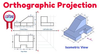 Orthographic Projection from isometric view in Engineering drawing [upl. by Ettellocin]