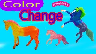 Breyer COLOR CHANGE Horses DIY Paint Craft Fun Honeyheartsc Video [upl. by Delsman]