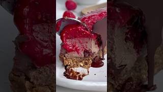 Nobake choc raspberry cheesecake nobake nobakerecipe veganrecipes cheesecake chocolate [upl. by Ellienad]