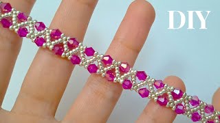 DIY Beaded Crystal Bracelet Tutorial How to Create a Stunning Handmade Accessory [upl. by Ahsrop676]