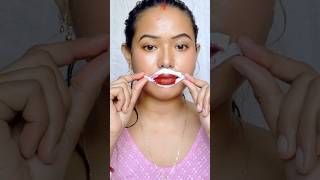 Trying Viral Tape lipstick hack makeup hack viralhack tape lipstick lipstickshack viralvideo [upl. by Naujat]