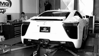 2010 Lexus LFA breaks champagne glass behind scenes [upl. by Nnaeerb]