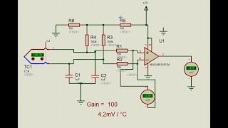 MAX4461 et 60 amplificateur différentiel de tension montage thermo couple Instrumentation Amplifiers [upl. by Divadnahtanoj]