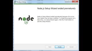 Fix Nodejs Setup Wizard ended prematurely [upl. by Latimer]