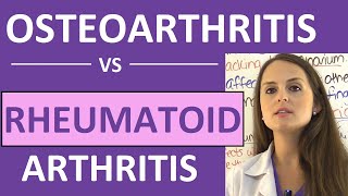 Osteoarthritis vs Rheumatoid Arthritis Nursing  Symptoms Pathophysiology Treatment Mnemonic NCLEX [upl. by Nnaitak743]