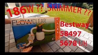 Bestway  58497  5678 LH filtr piaskowy  Flowclear sand filter setup  SKIMMER TEST [upl. by Frannie]