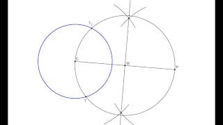 Rectas tangentes a una circunferencia que pasen por un punto exterior [upl. by Yuh]