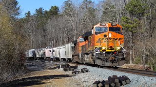 BNSF 7109 leads NS 156 through Pell City AL 121423 [upl. by Aihsad]