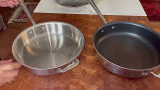 All Clad HA1 Hard Anodized Nonstick Sauté Pan vs All Clad D3 3 Ply Stainless Steel Sauté Pan [upl. by Libenson821]