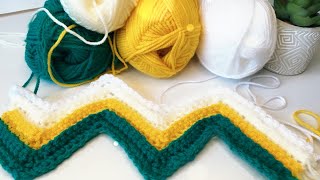 How to Crochet Ripple Stitch Afghan Blanket Easy Tutorial [upl. by Atsejam118]