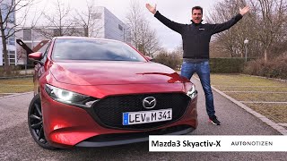 Mazda3 SkyactivX 20 M Hybrid 180 PS Review Test Fahrbericht [upl. by Sirahc50]