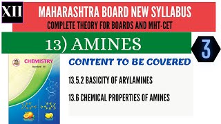 AMINES NEW SYLLABUS  12th Maharashtra board Part 3 Chemical properties [upl. by Siednarb]