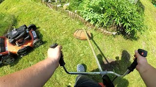 mowing grass 1 Oleo Mac amp DEMON [upl. by Reinal245]