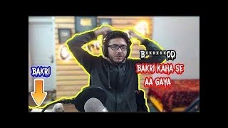 CARRYMINATI SPOOKED BY BAKRI WHILE STREAMING [upl. by Nodnerb]