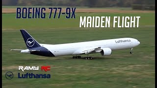 BOEING 7779X RC airliner MAIDEN FLIGHT Lufthansa new livery [upl. by Elletnohs]