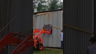 Kubota Tractor Barn Door Installation shorts howto kubota tractor [upl. by Urbana]