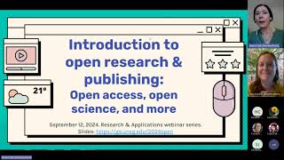 UNCG Research and Application Webinar Introduction to open research and publishing [upl. by Sommers671]