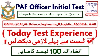 PAF GD Pilot  CAE  AD  Logistics Today Initial Test Experience  Past Papers [upl. by Catt]