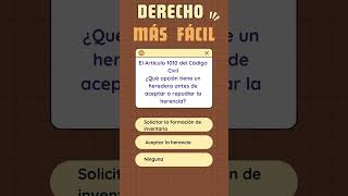 Opción herencia short 5 Derecho derecho onlinequiz quiz onlinetest examenes estadodederecho [upl. by Nael]