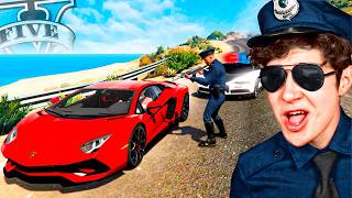 ROBANDO SUPER AUTOS como POLICÍA FALSO en GTA 5 🚘👮‍♂️ Mods [upl. by Beth571]