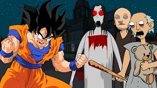 GRANNY THE HORROR GAME ANIMATION 18  GOKU Vs Scary Granny Grandpa in CHAPTER 3 [upl. by Nameloc]