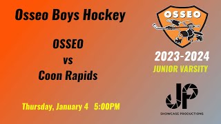 Osseo Hockey vs Coon Rapids JV Game [upl. by Burkitt121]