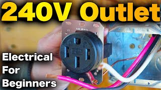 How To Install A 240V Outlet In Garage  EV Car Charger Welder And Electric Range Hubbell 14 50 [upl. by Keene254]