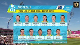 Australia Vs India Womens Final CWG 2022  Womens Cricket  Commonwealth Games 2022  08 Aug 2022 [upl. by Keir906]