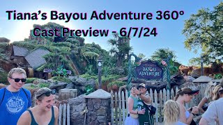 Tianas Bayou Adventure 360° Cast Preview 2024 [upl. by Onateyac45]