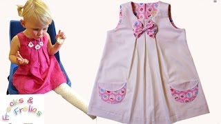 Ho to sew a simple Girls Dress  Sewing Tutorial  Sewing Pattern Lily  Frocks amp Frolics [upl. by Janos]