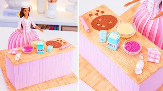 👩🏻‍🍳 Baker BARBIE Doll CAKE 💖 I turned my studio into a CAKE [upl. by Alimac]